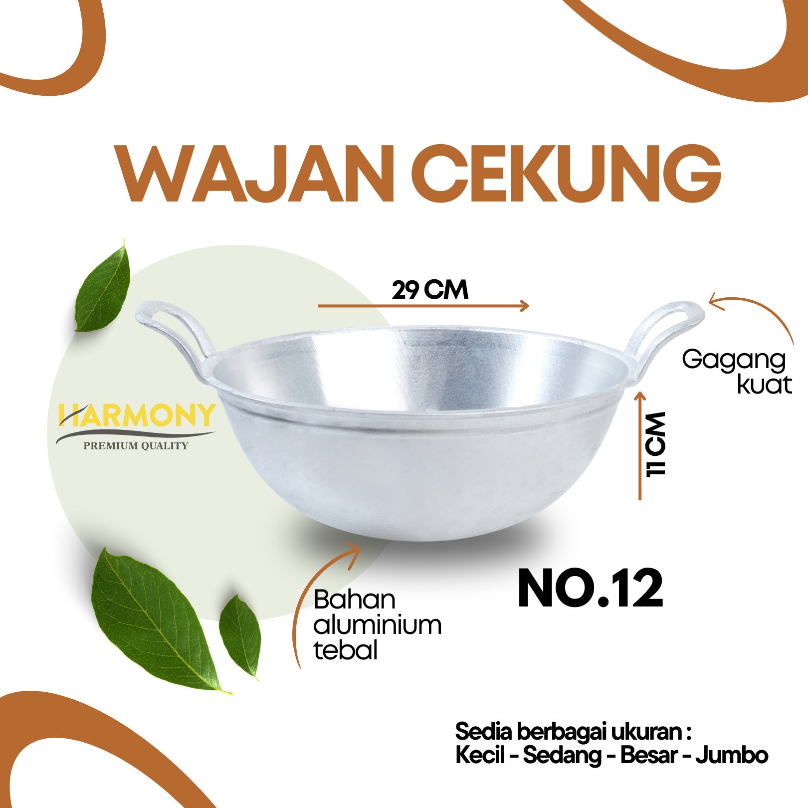 Wajan Cekung No.12